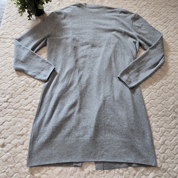 Mercer + Mettle Gray Refined Knit Open-Front Long Cardigan Sweater, Size XL - Picture 5 of 7